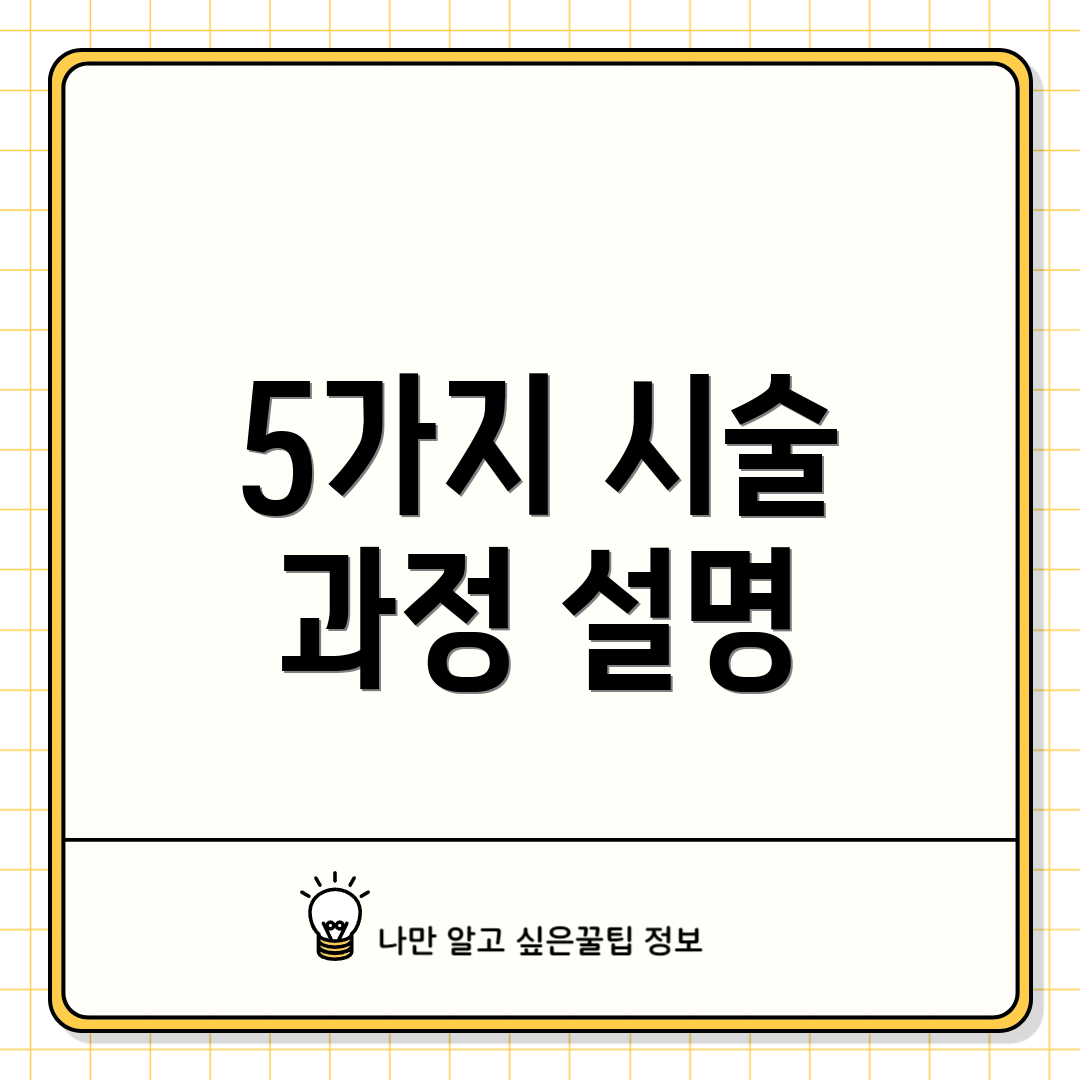 5가지 시술 과정 설명