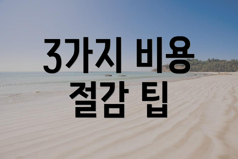 3가지 비용 절감 팁