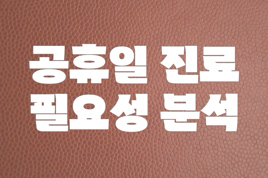 공휴일 진료 필요성 분석