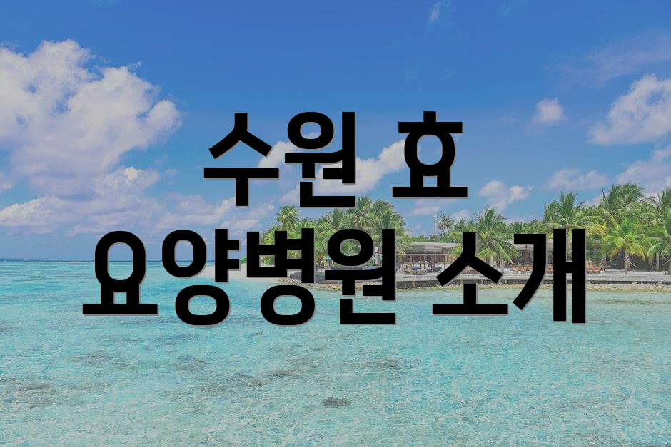 수원 효 요양병원 소개