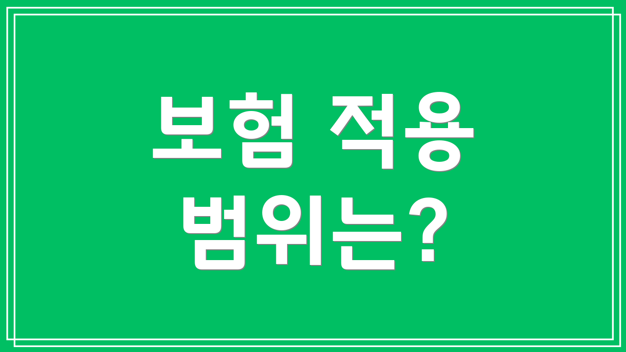 보험 적용 범위는?