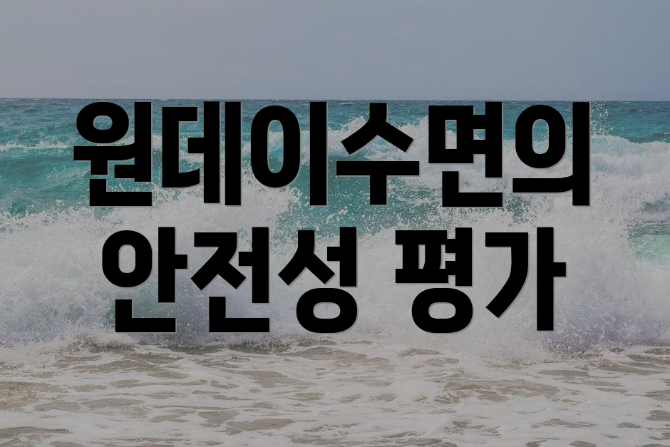 원데이수면의 안전성 평가