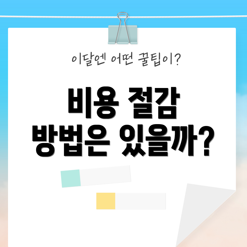 비용 절감 방법은 있을까?