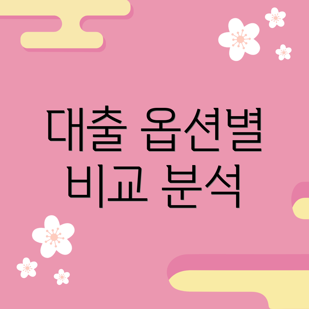 대출 옵션별 비교 분석