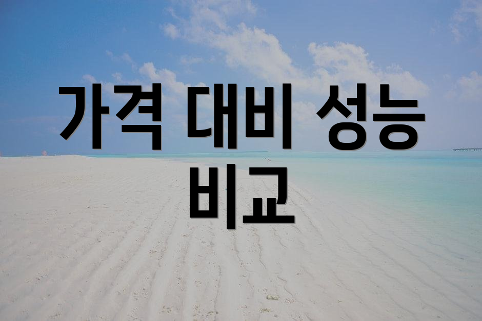 가격 대비 성능 비교