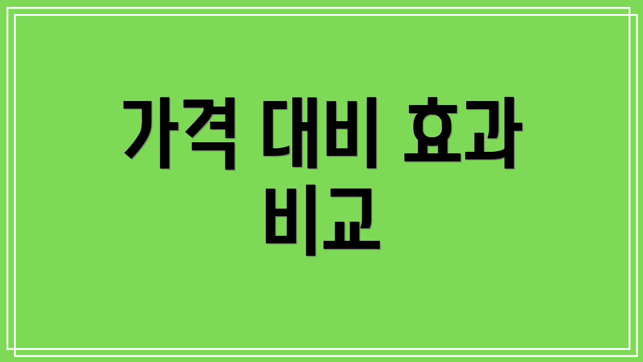 가격 대비 효과 비교