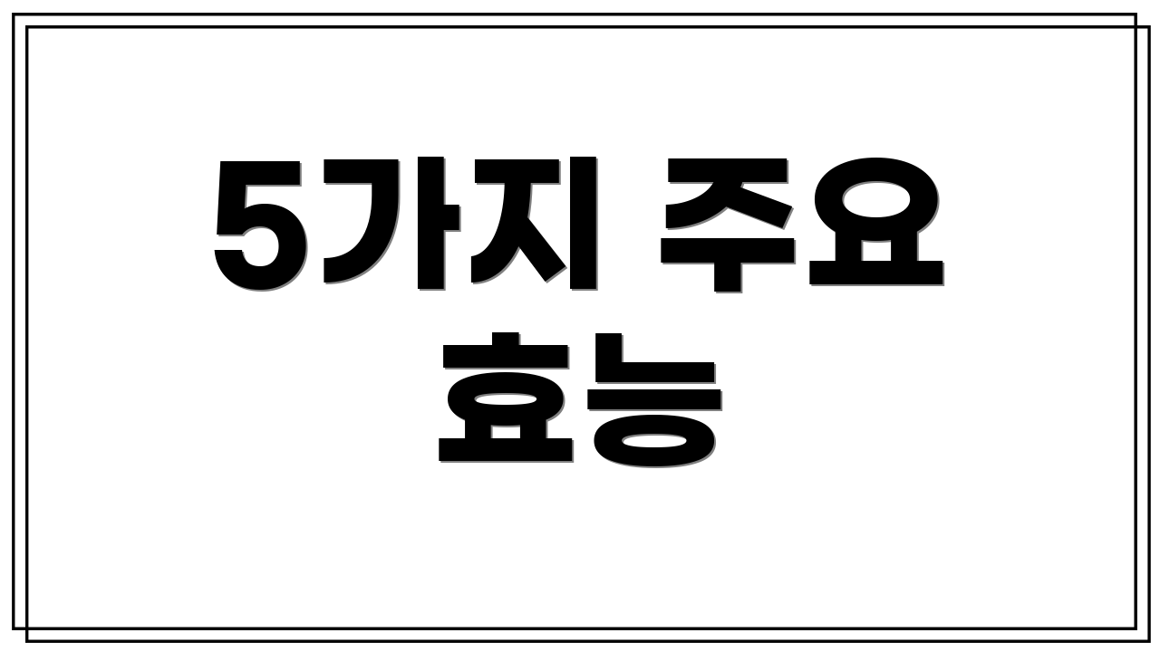 5가지 주요 효능