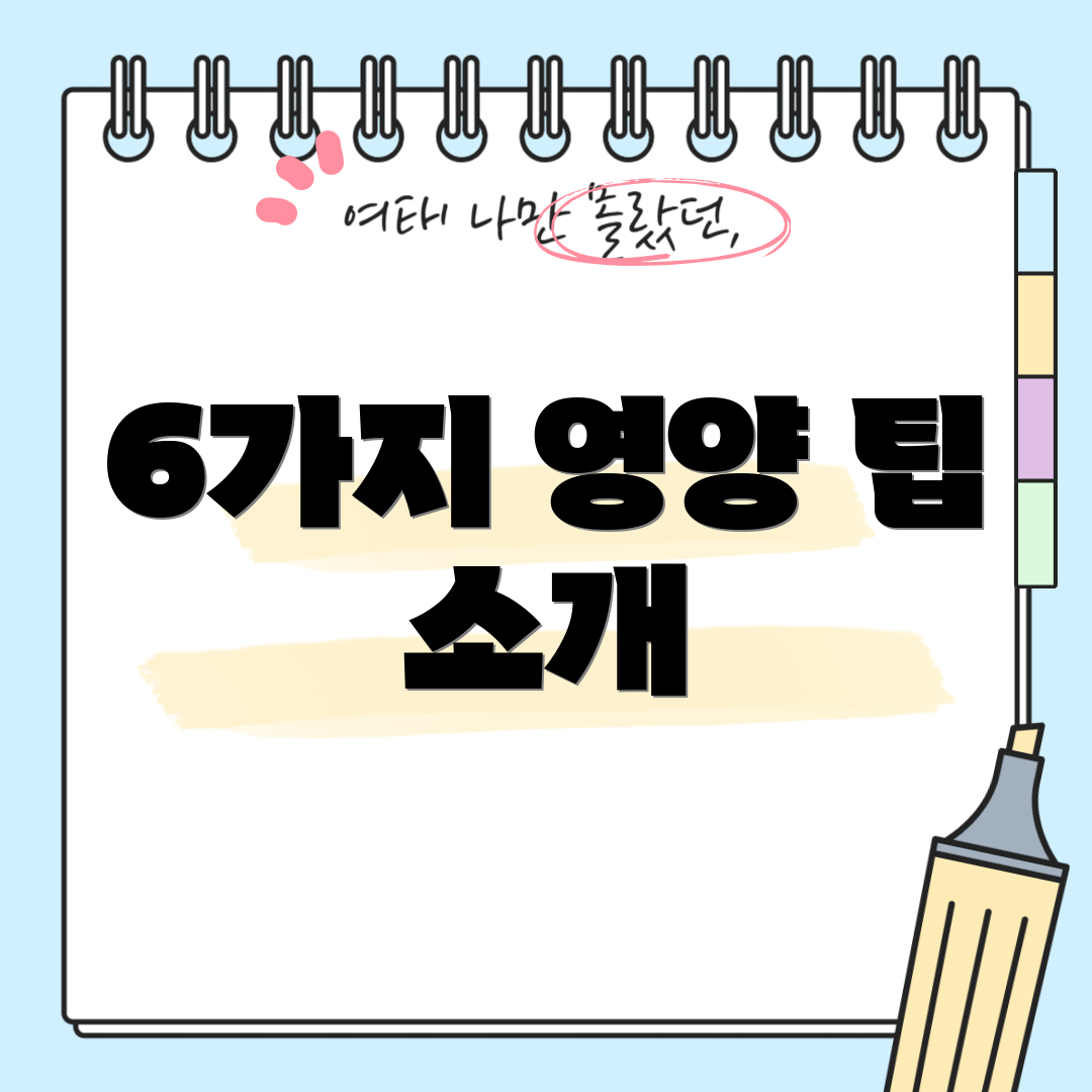 6가지 영양 팁 소개