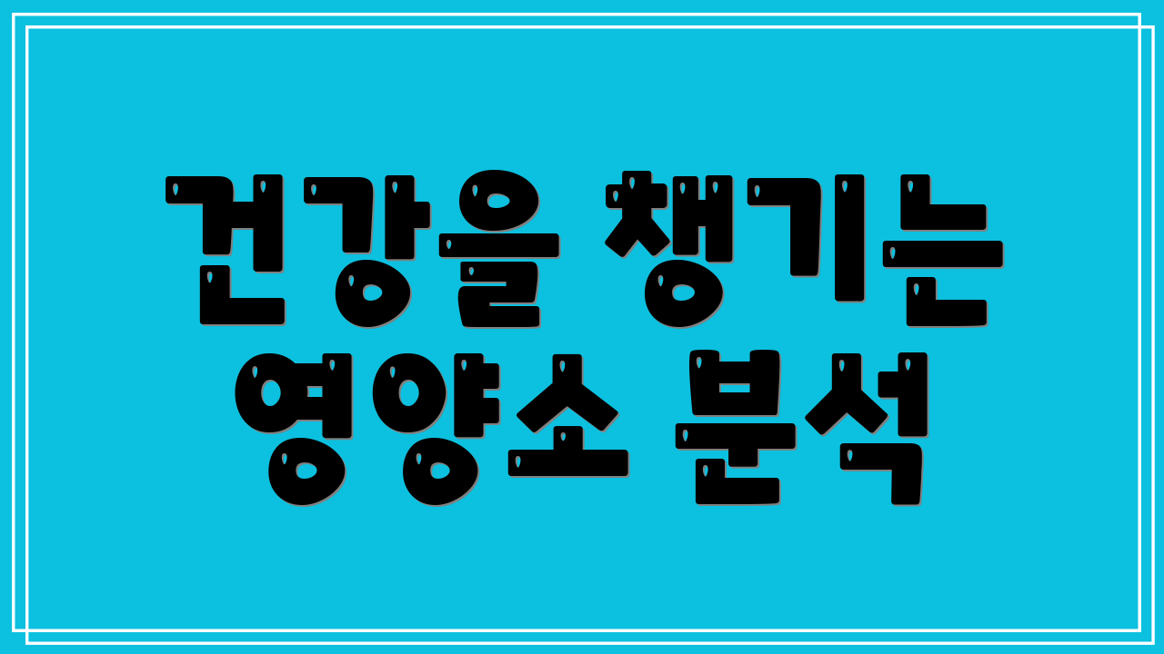 건강을 챙기는 영양소 분석