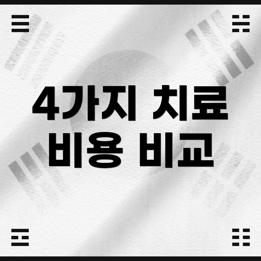 4가지 치료 비용 비교