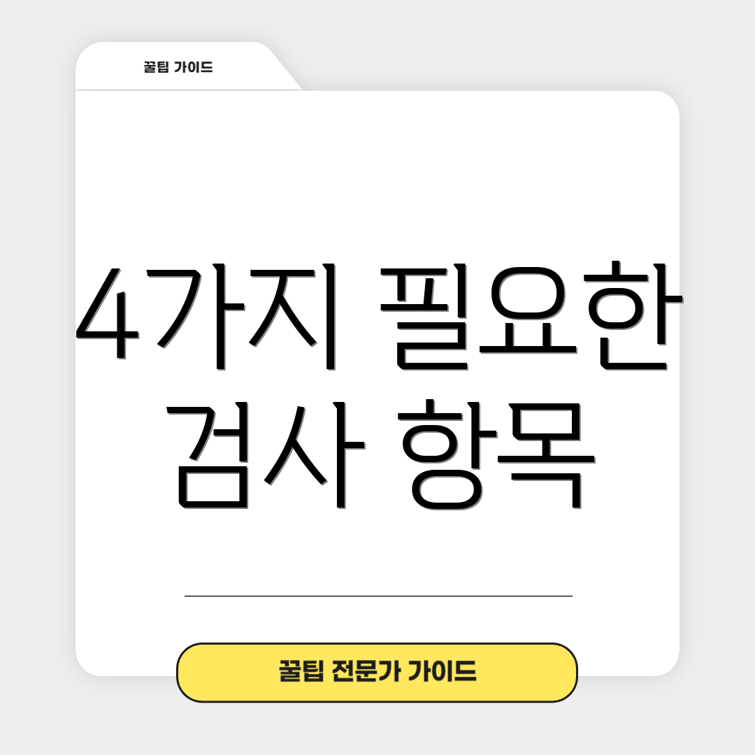 4가지 필요한 검사 항목