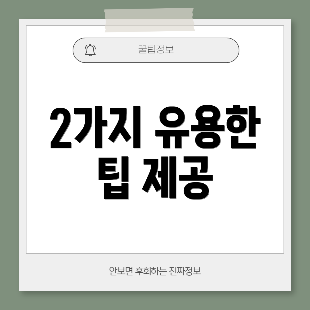 2가지 유용한 팁 제공