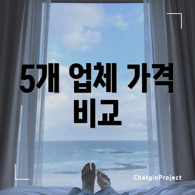 5개 업체 가격 비교