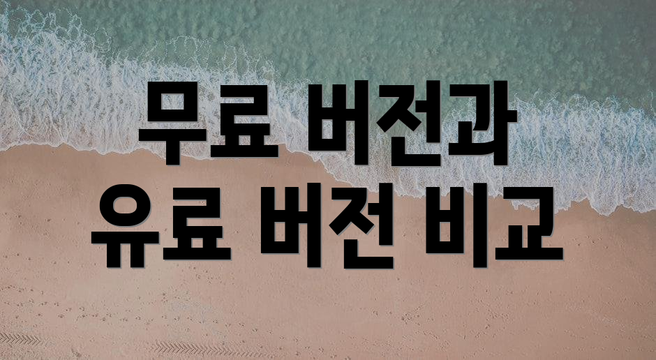 무료 버전과 유료 버전 비교