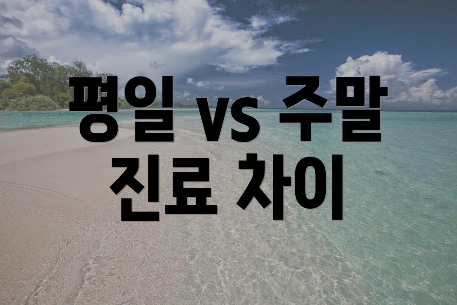 평일 vs 주말 진료 차이