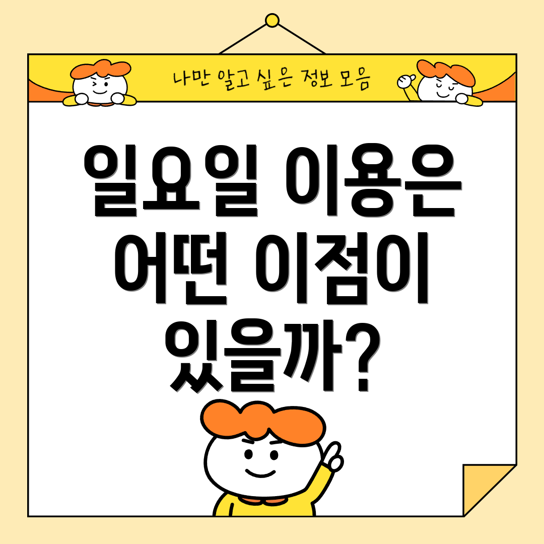 일요일 이용은 어떤 이점이 있을까?