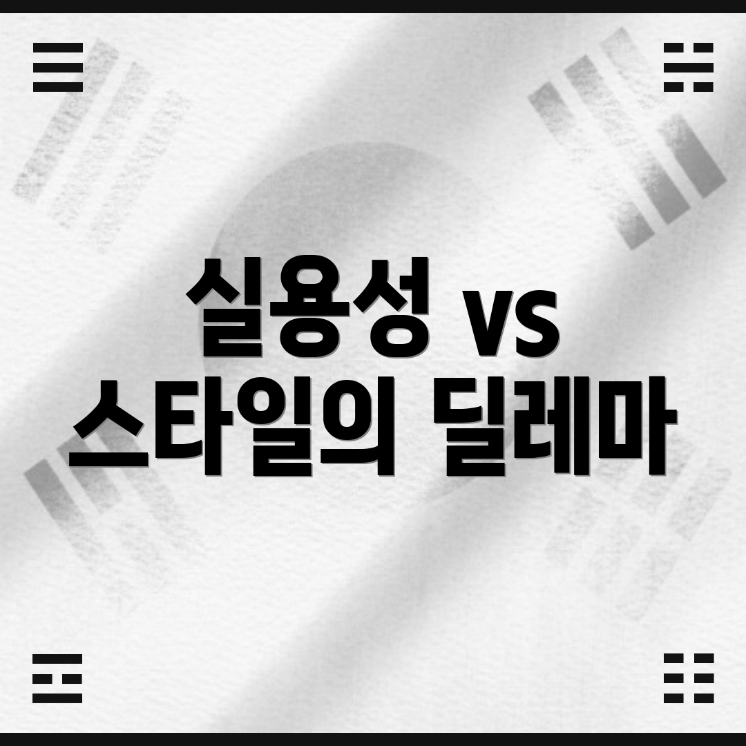 실용성 vs 스타일의 딜레마