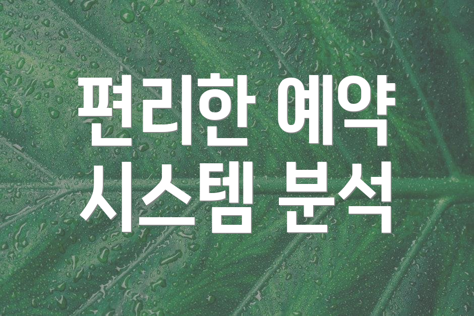 편리한 예약 시스템 분석