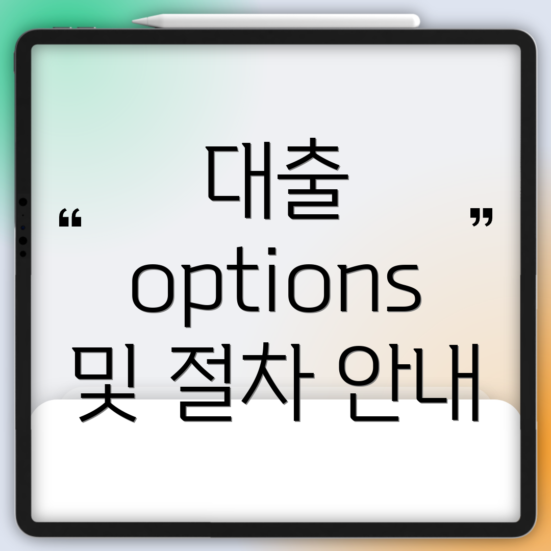 대출 options 및 절차 안내