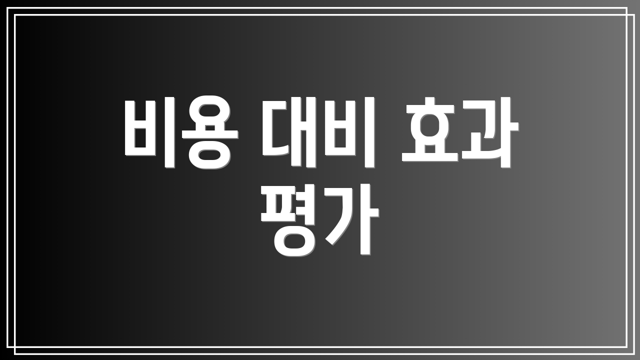 비용 대비 효과 평가
