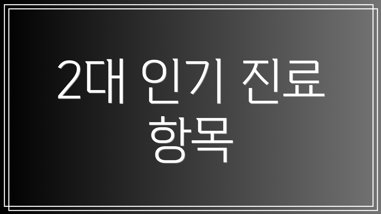 2대 인기 진료 항목