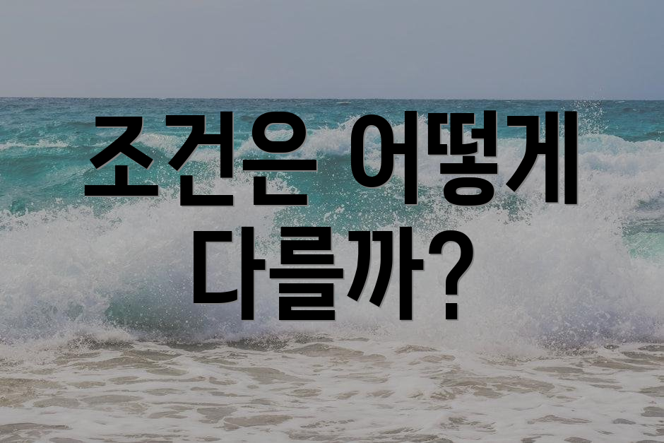 조건은 어떻게 다를까?