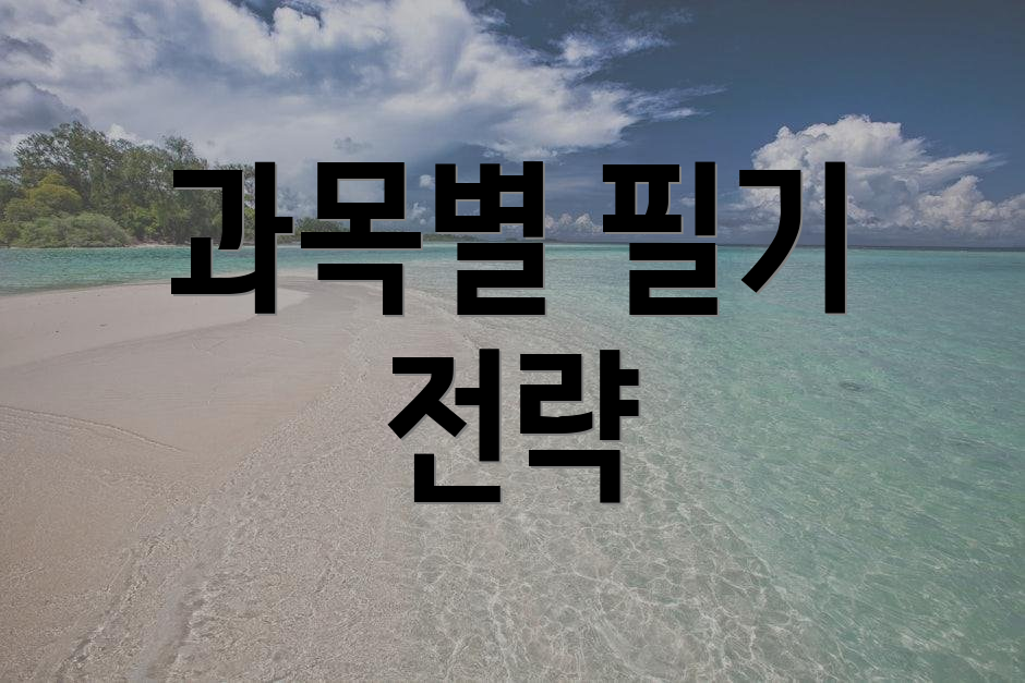 과목별 필기 전략