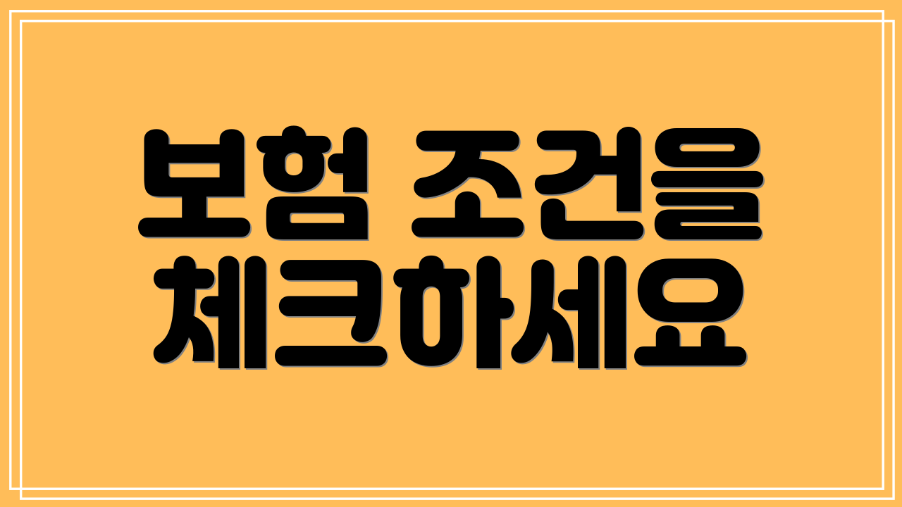 보험 조건을 체크하세요