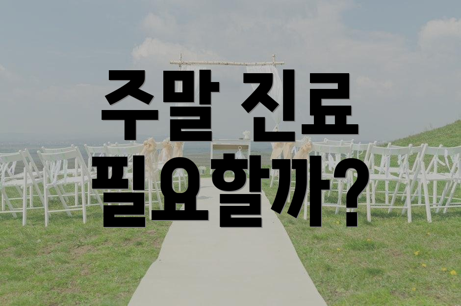 주말 진료 필요할까?