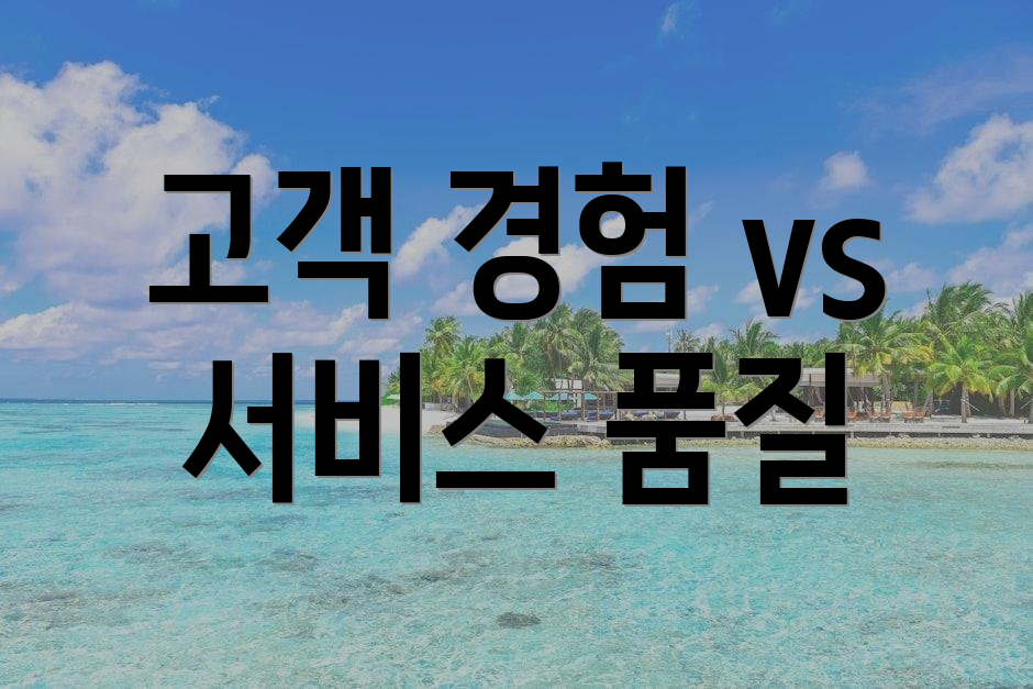 고객 경험 vs 서비스 품질