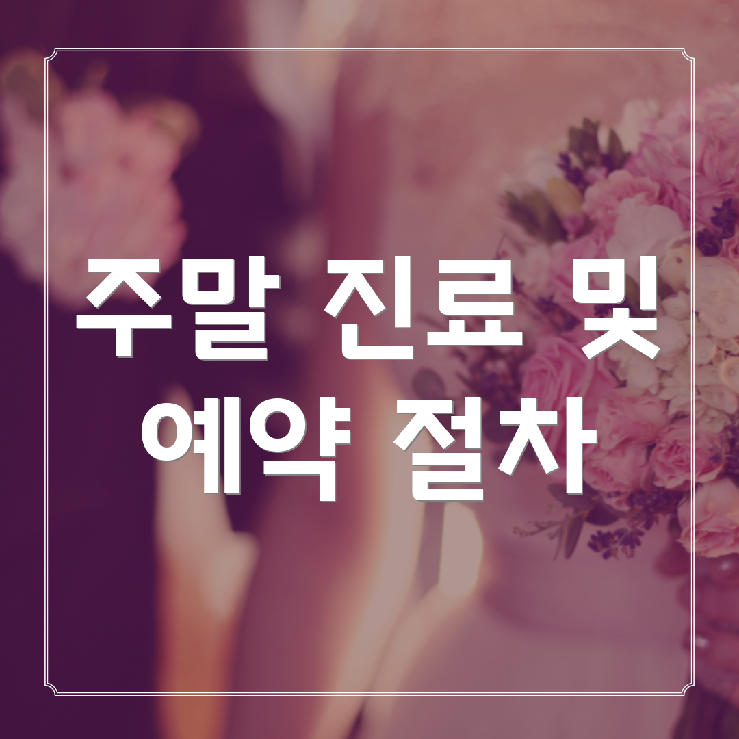 주말 진료 및 예약 절차