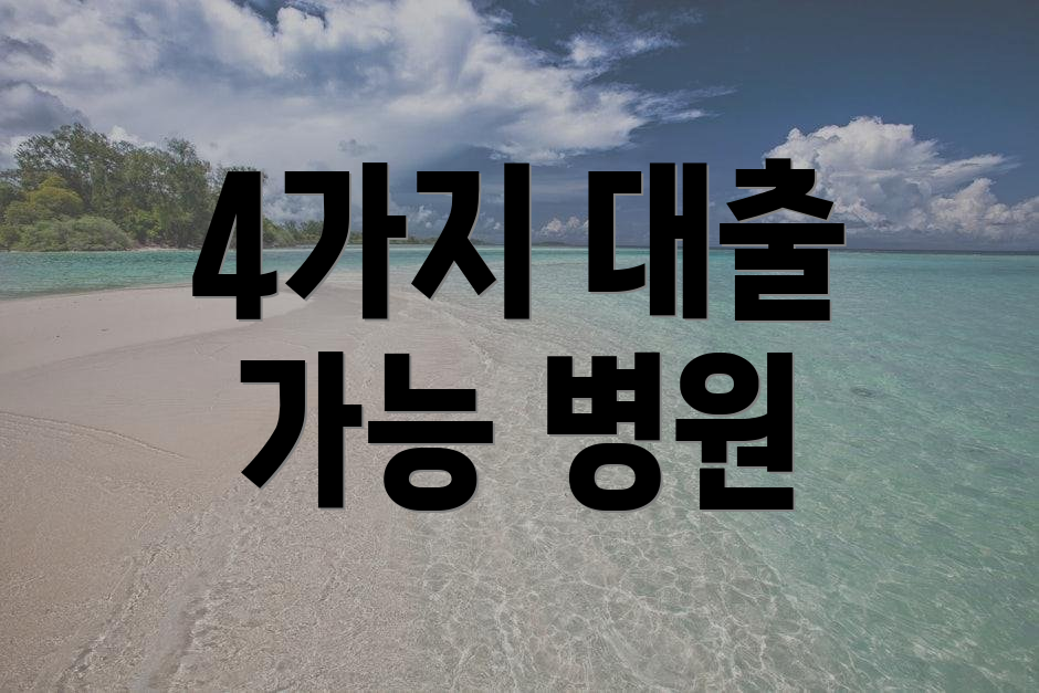 4가지 대출 가능 병원