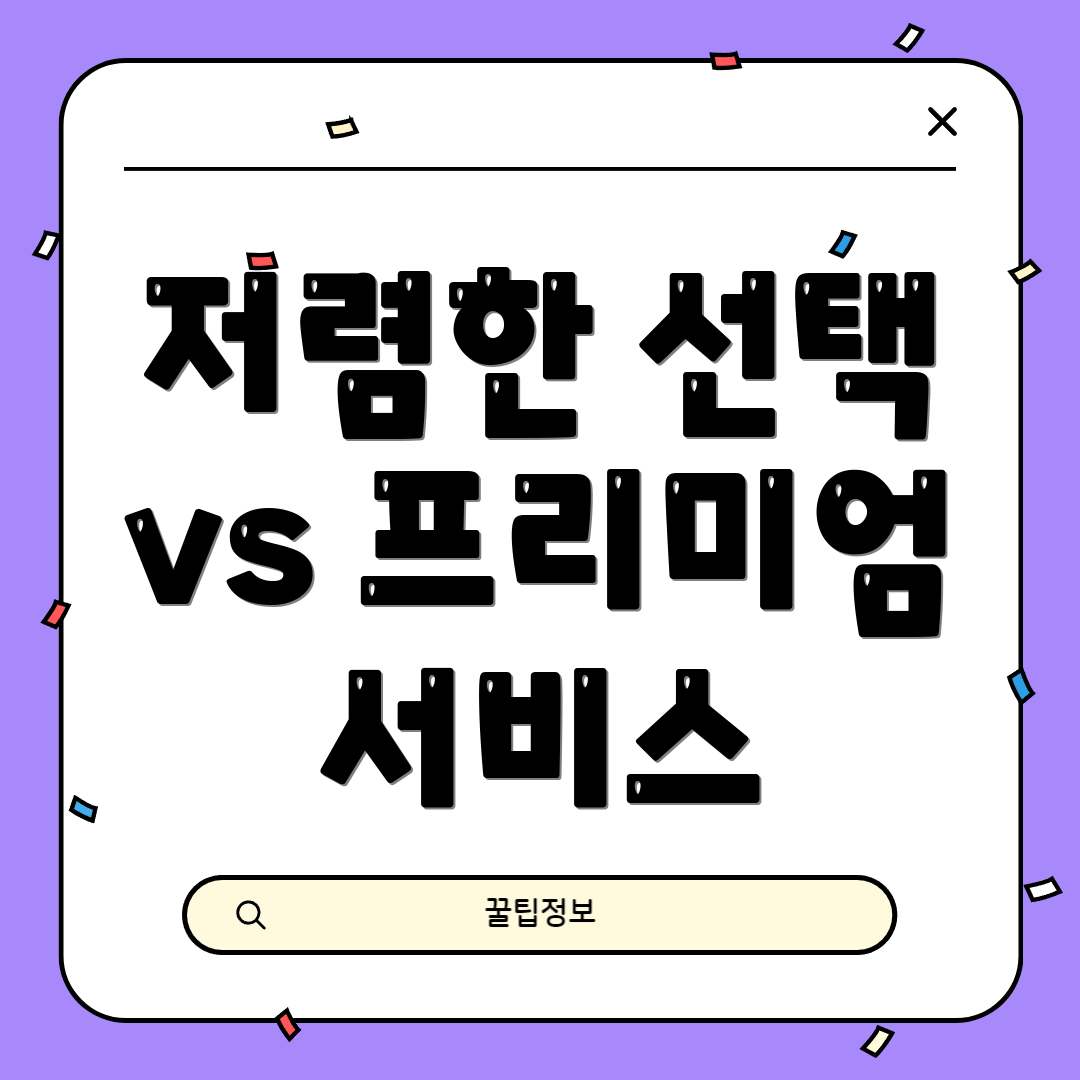 저렴한 선택 vs 프리미엄 서비스