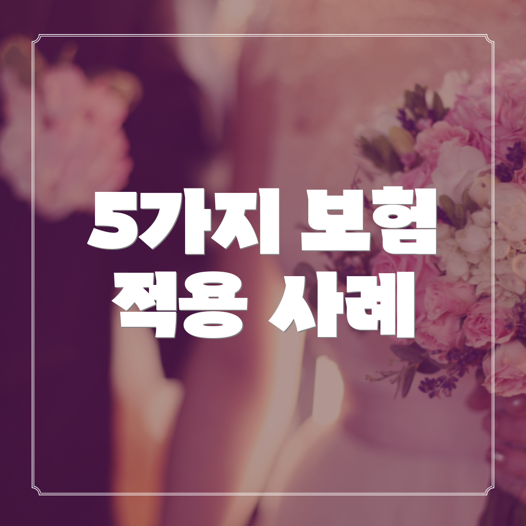 5가지 보험 적용 사례