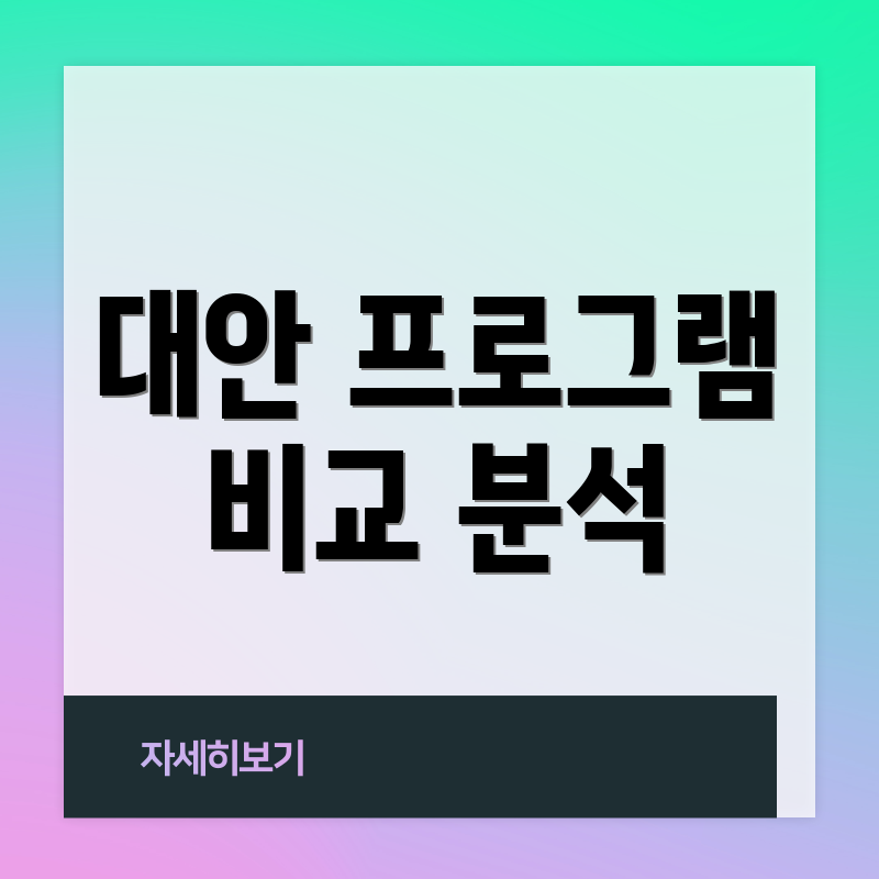 대안 프로그램 비교 분석