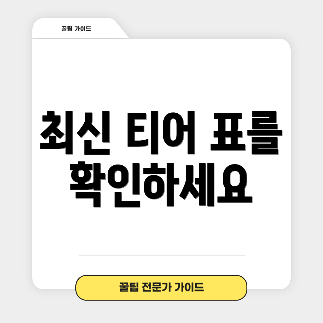 최신 티어 표를 확인하세요