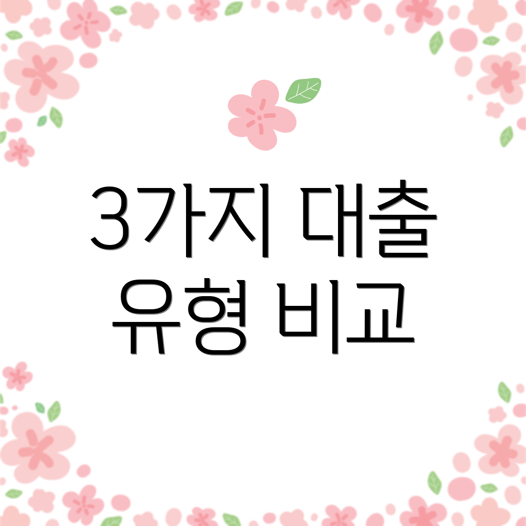 3가지 대출 유형 비교