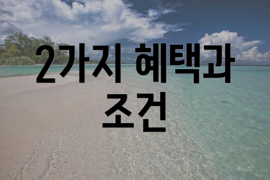 2가지 혜택과 조건