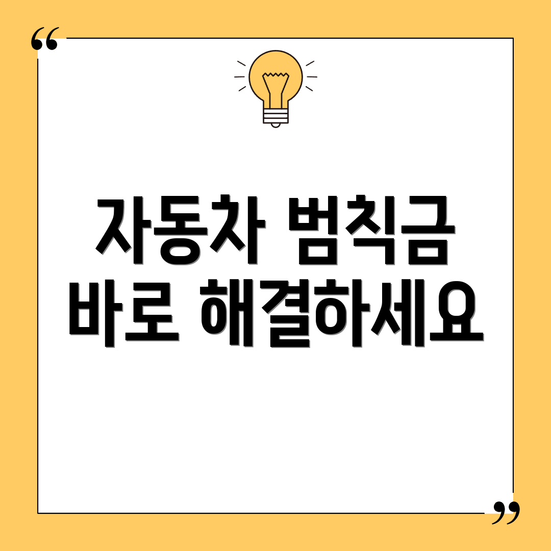 자동차 범칙금 바로 해결하세요