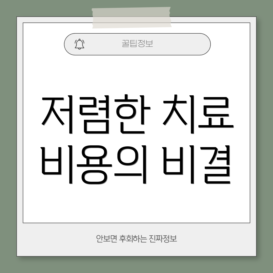 저렴한 치료 비용의 비결