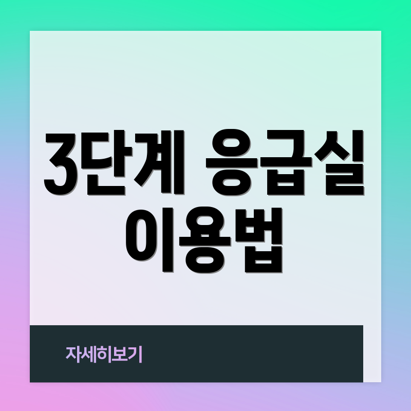 3단계 응급실 이용법
