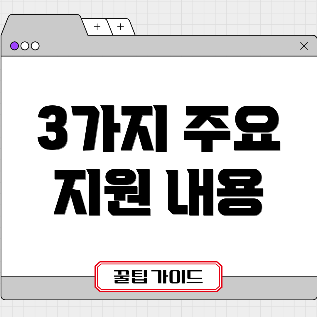 3가지 주요 지원 내용