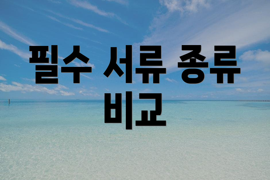 필수 서류 종류 비교