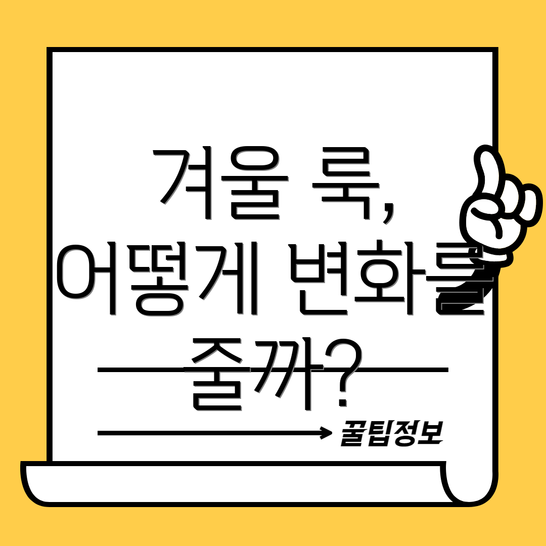 겨울 룩, 어떻게 변화를 줄까?