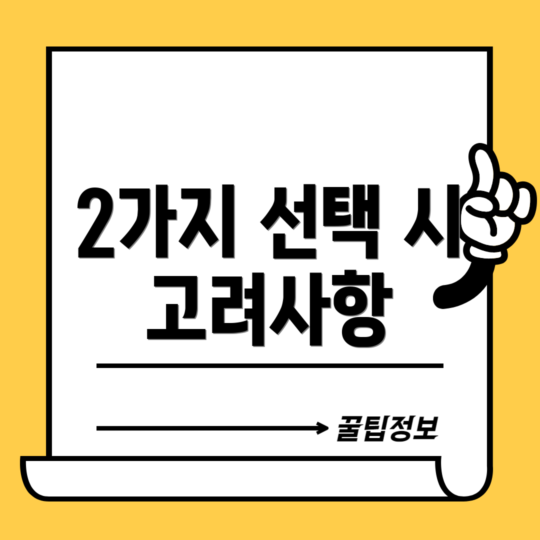 2가지 선택 시 고려사항