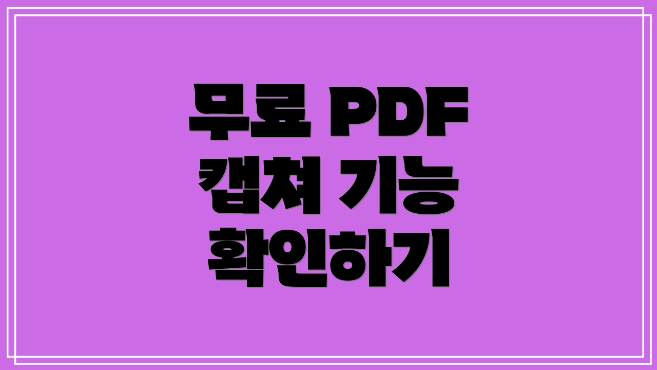 무료 PDF 캡쳐 기능 확인하기