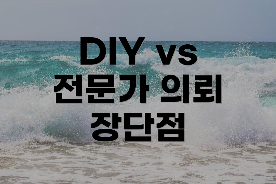 DIY vs 전문가 의뢰 장단점
