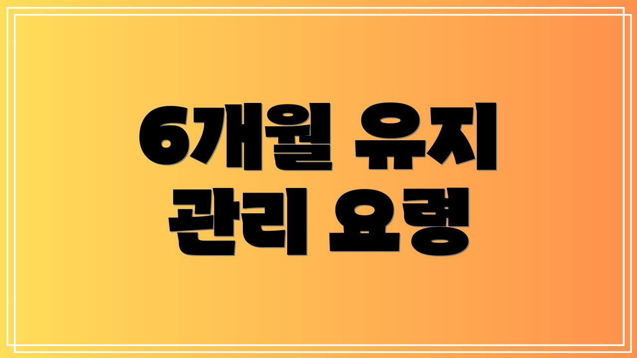 6개월 유지 관리 요령