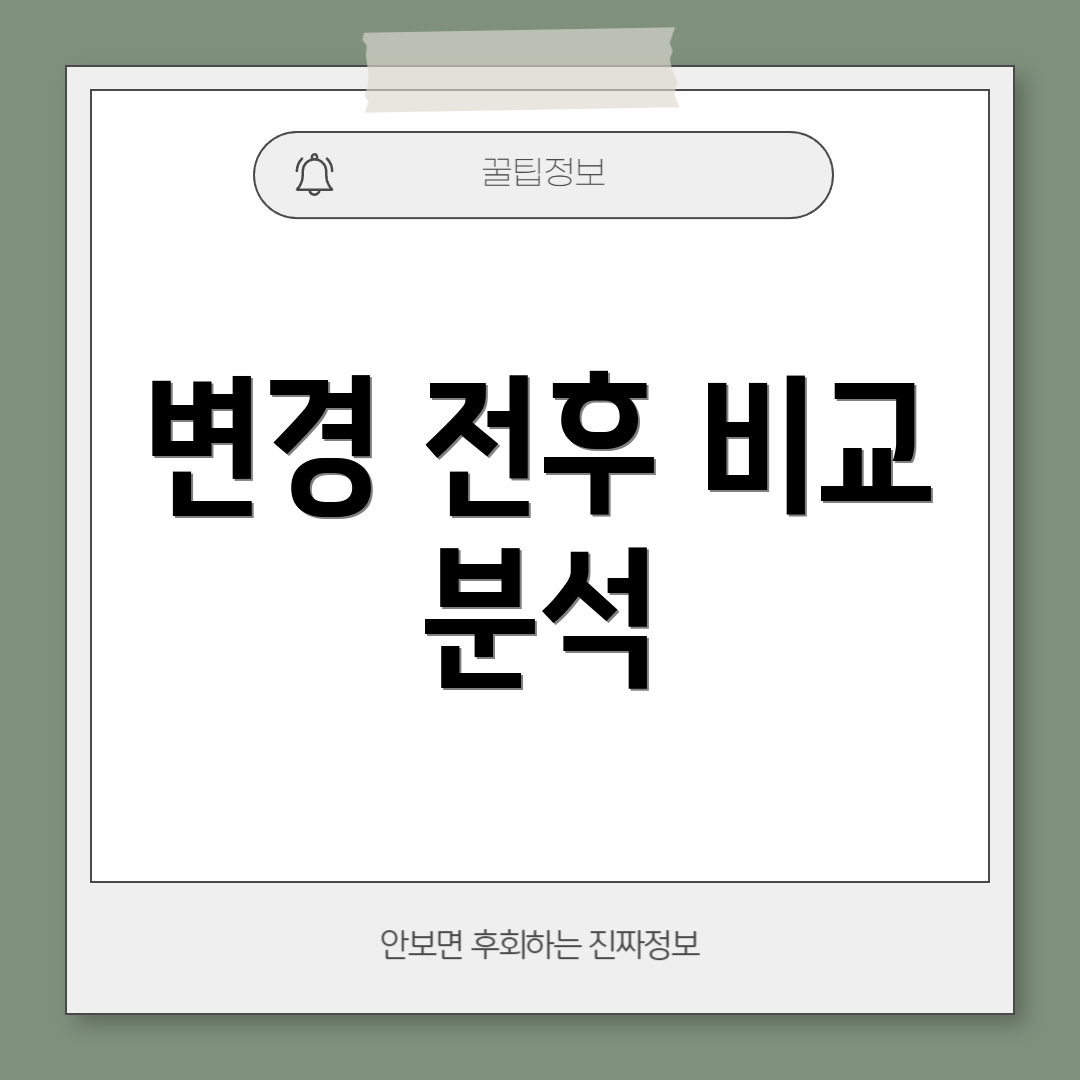변경 전후 비교 분석