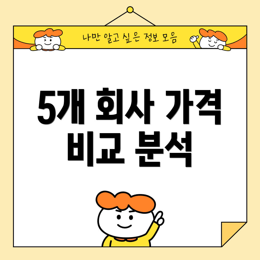 5개 회사 가격 비교 분석